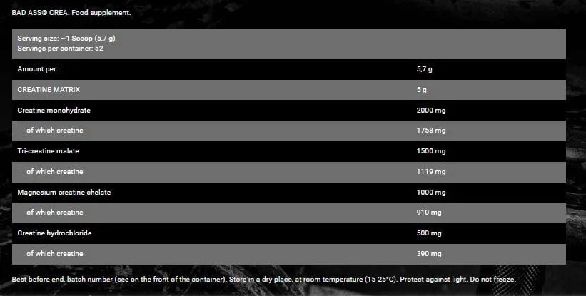 Bad Ass Creatine 300g