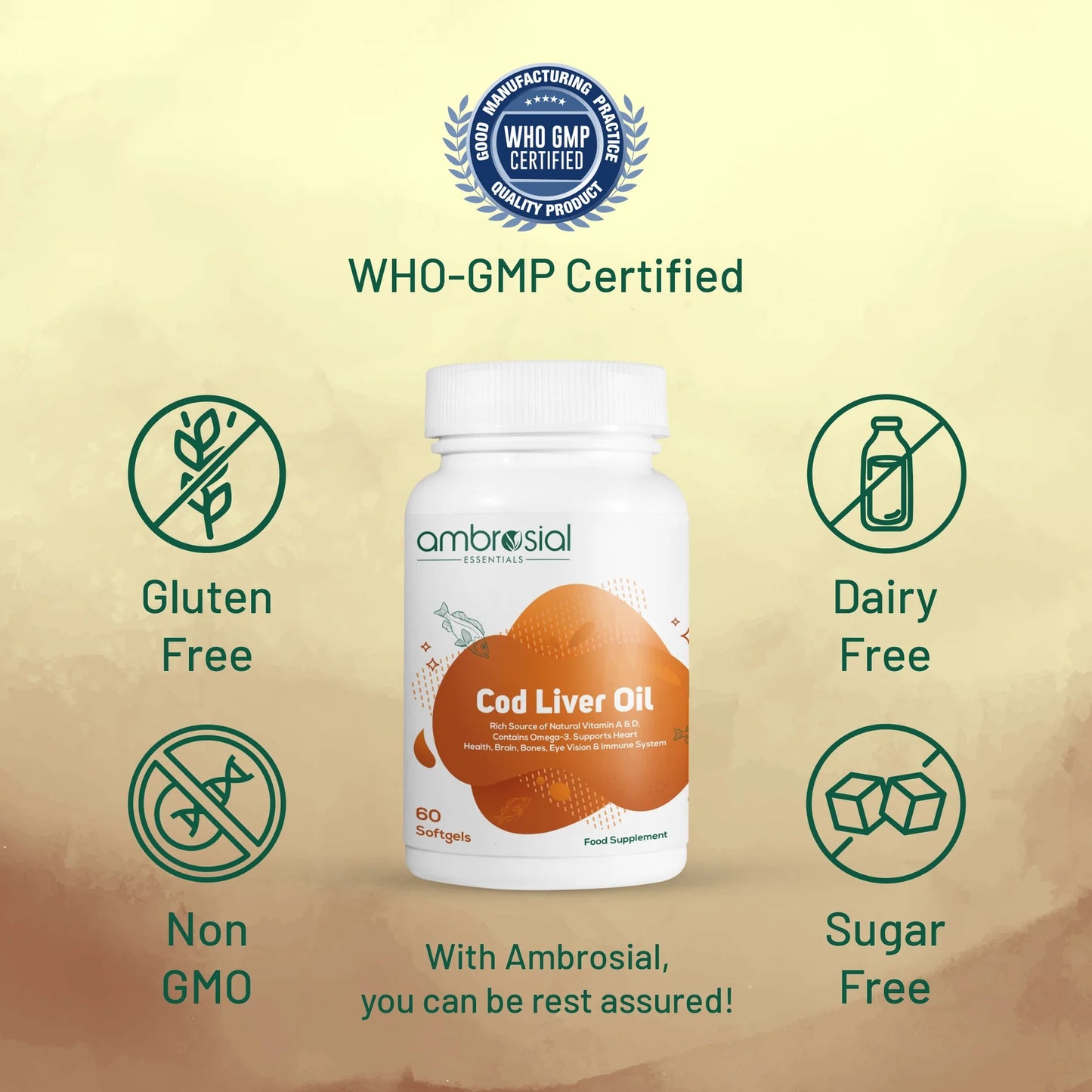 Ambrosial Cod Liver Oil 60tab