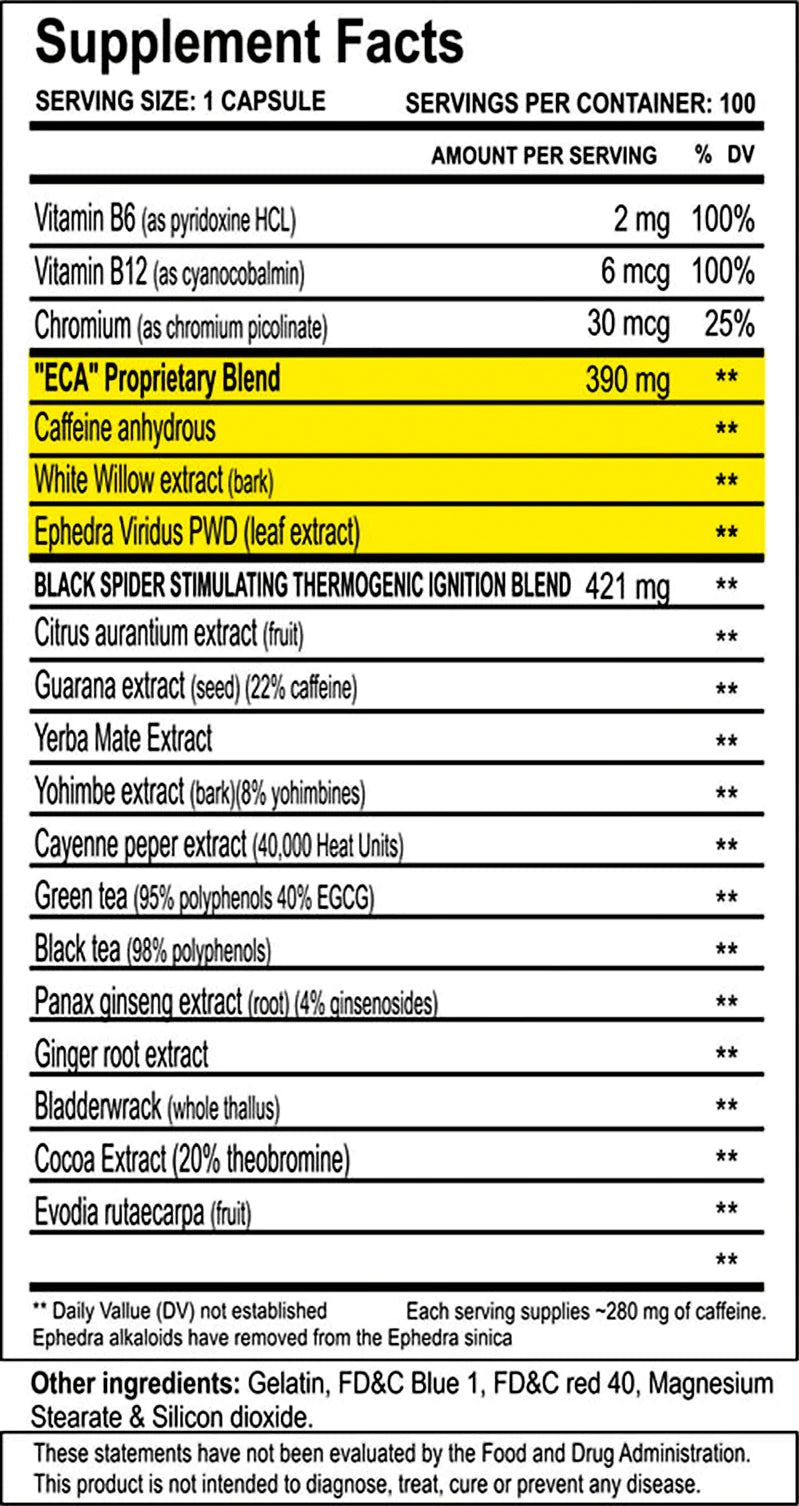 Cloma Pharma Black Spider - Fat Burning Venom 100 Tablets