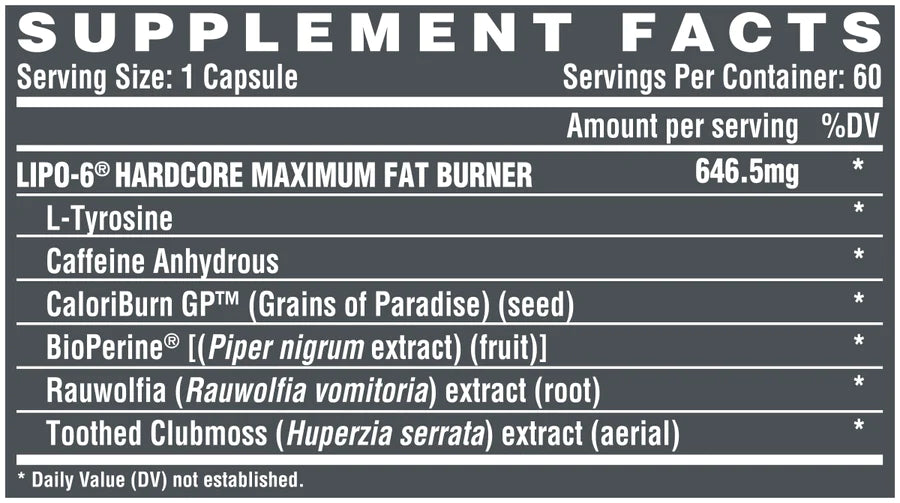 NUTREX LIPO 6 HARDCORE 60CAP