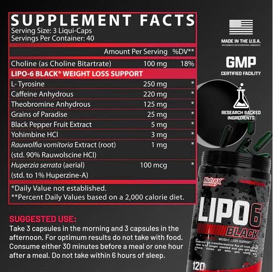 Nutrex Lipo 6 Black - 120 TABS